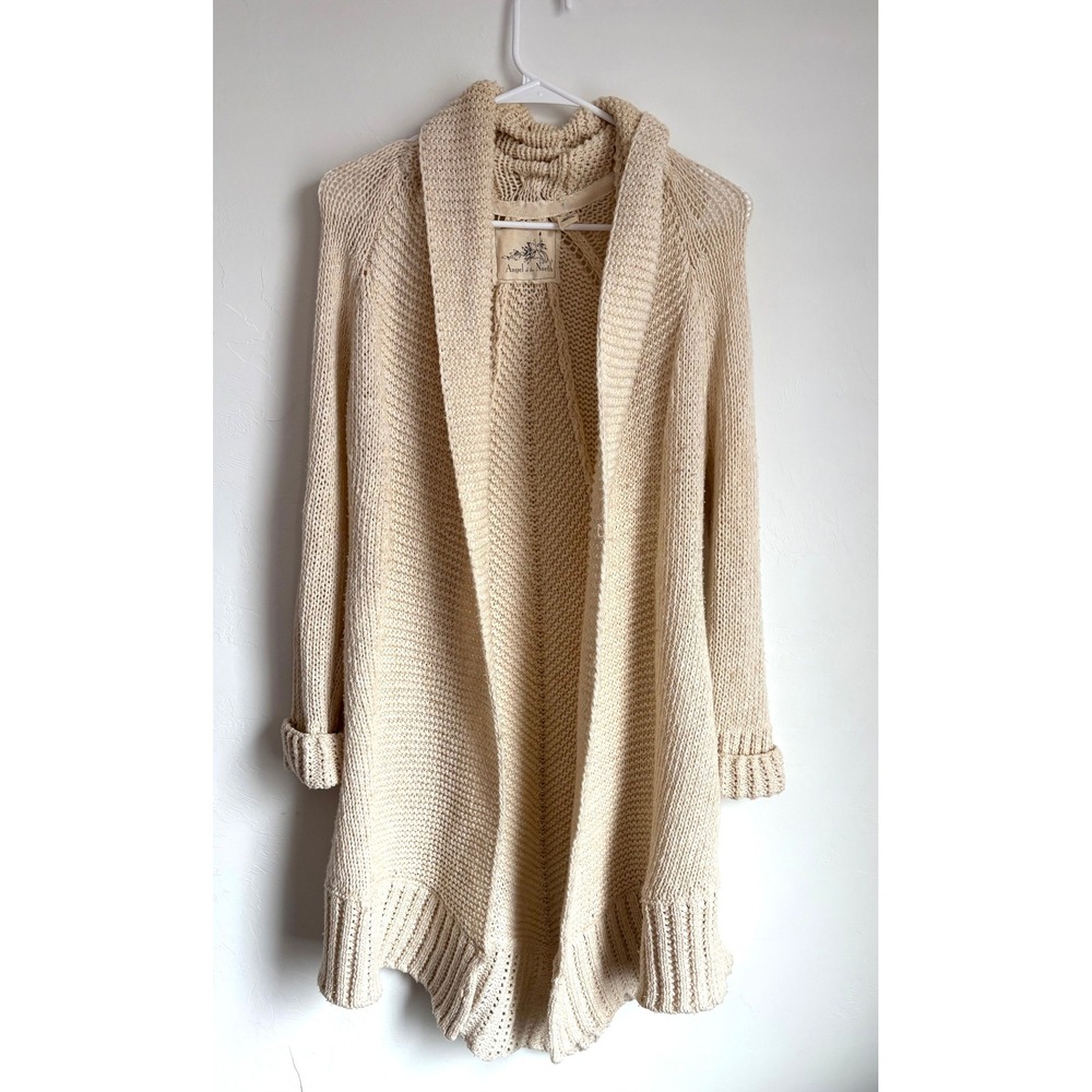 Angel of the North Anthropologie Chunky Knit Cardigan Cottagecore Prairie Indie - Picture 2 of 5